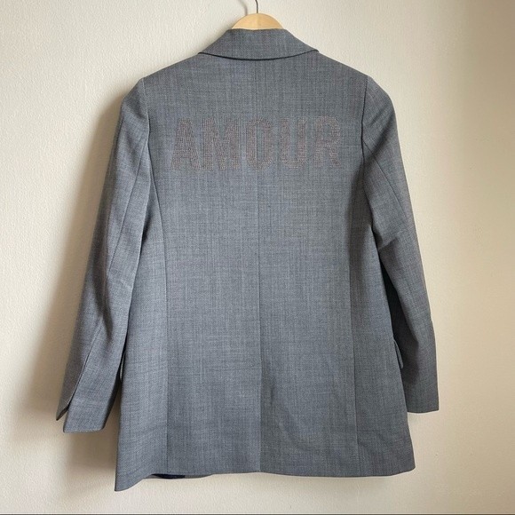 NWT ZADIG&VOLTAIRE amour gray suit jacket wwbl00272 size 34 - Picture 7 of 11
